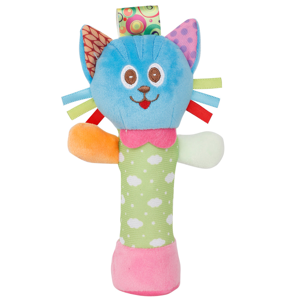 Baby Moo Cute Cat Multicolour Handheld Rattle Toy