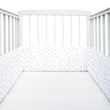 The White Cradle Baby Safe Cot Bumper Pad, Fits all Standard Cribs, Thick Padded Protective Liner for Child Nursery Bed, Soft Organic Cotton Fabric, Breathable, Non-Allergenic - Twill Pink Triangle