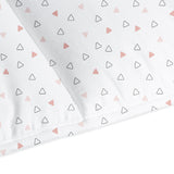 The White Cradle Baby Safe Cot Bumper Pad, Fits all Standard Cribs, Thick Padded Protective Liner for Child Nursery Bed, Soft Organic Cotton Fabric, Breathable, Non-Allergenic - Twill Pink Triangle
