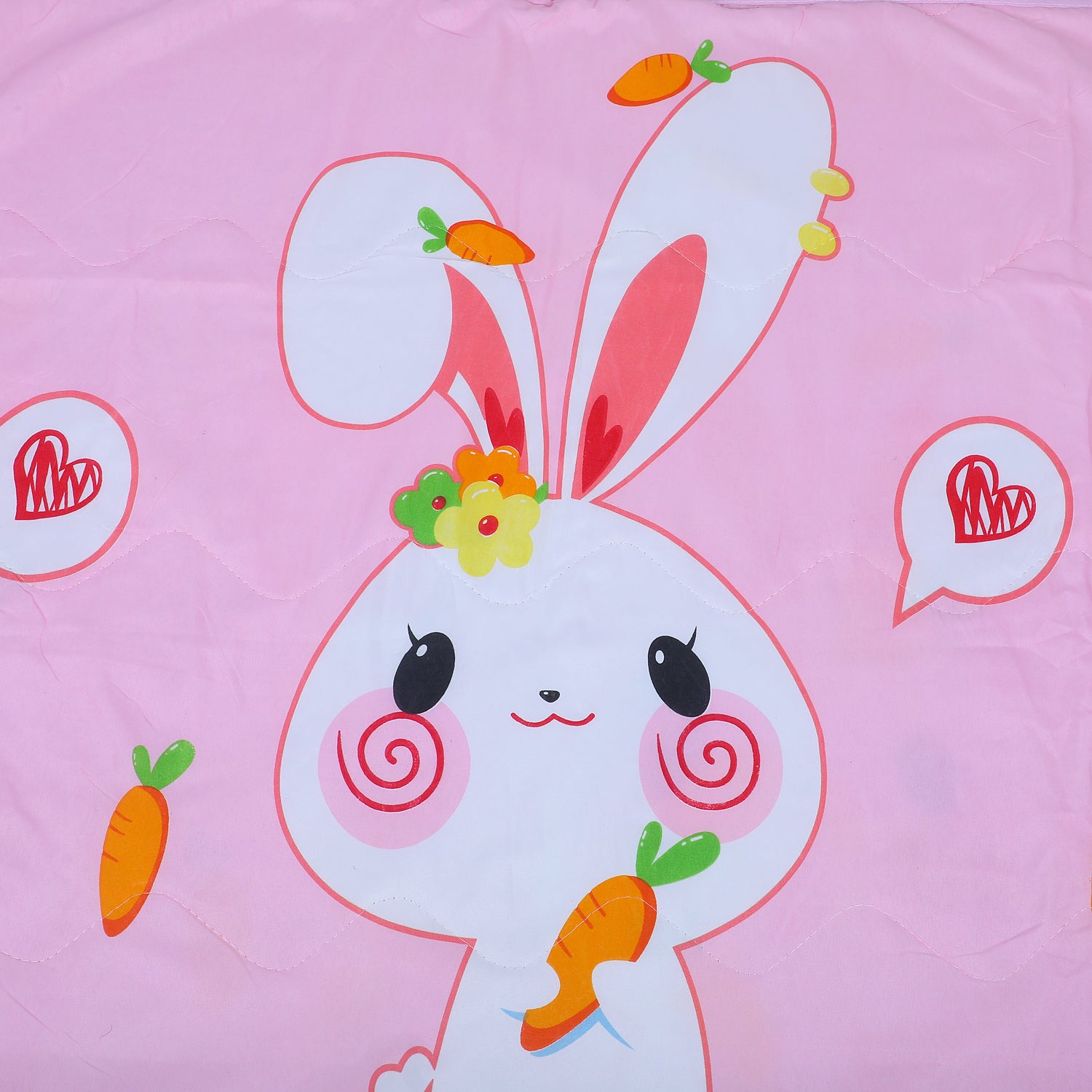 Baby Moo Hungry Bunny Soft Quilted Premium Reversible Blanket - Pink
