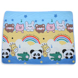 Baby Moo Rainbows And Animals Soft Quilted Premium Reversible Blanket - Multicolour