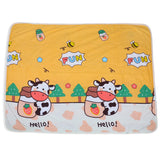 Baby Moo Cuddly Cow Soft Quilted Premium Reversible Blanket - Yellow