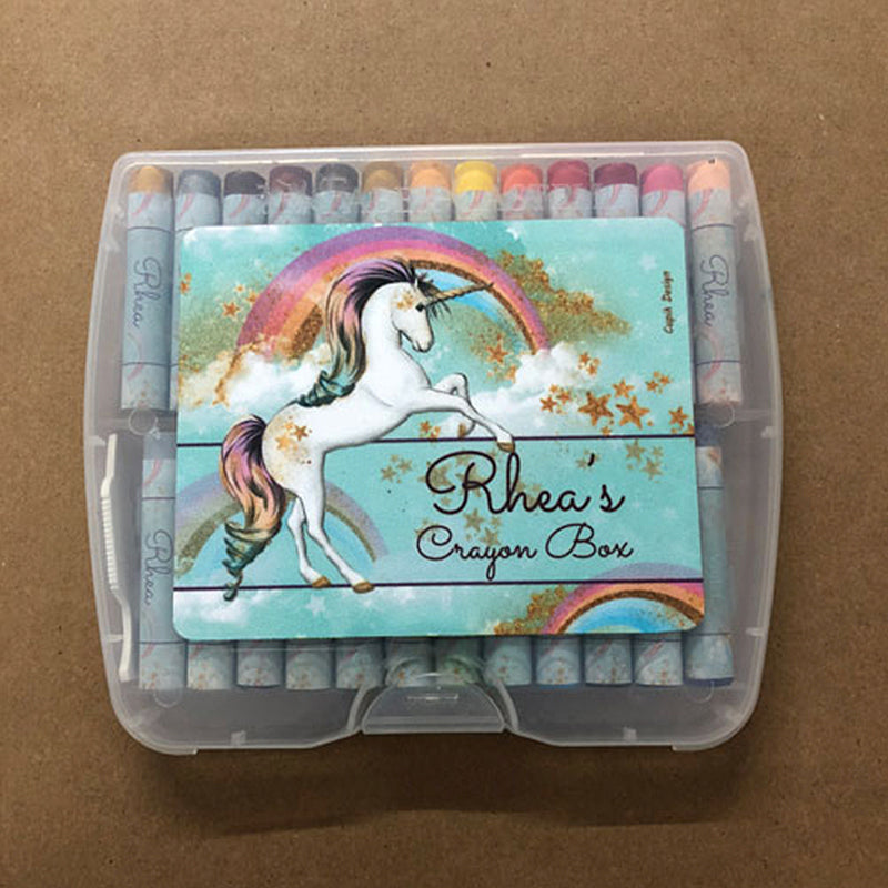 Personalised Crayon Box - Unicorns