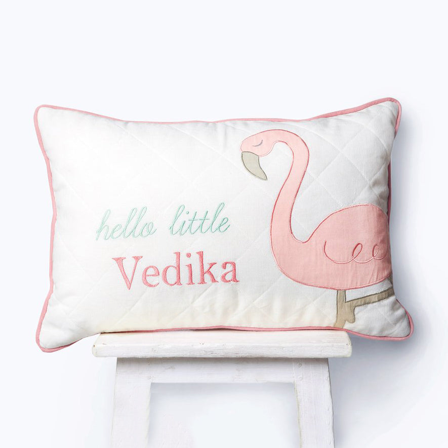 Masilo Personalised Cushion With Filler - Hello Flamingo