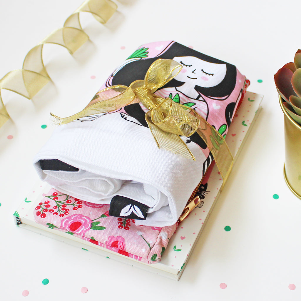 Crazy Plant Lady Themed Curated Gift Hamper - Set of Matching Notebook, Tote Bag & Pouch