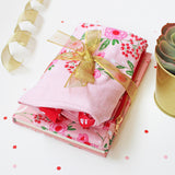 Pink Springflower Themed Curated Gift Hamper - Set of Matching Notebook, Tote Bag & Pouch