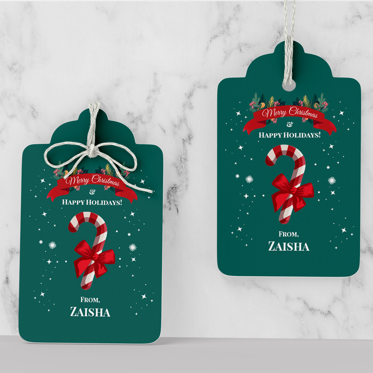 Personalised Candy Cane Gift Tags