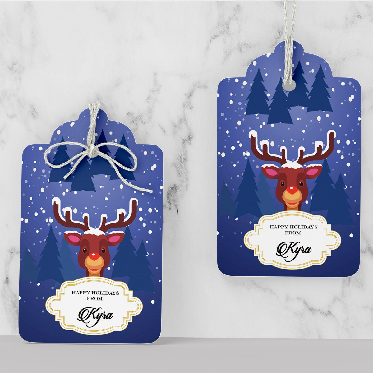 Personalised Rudolph The Red-Nosed Gift Tags