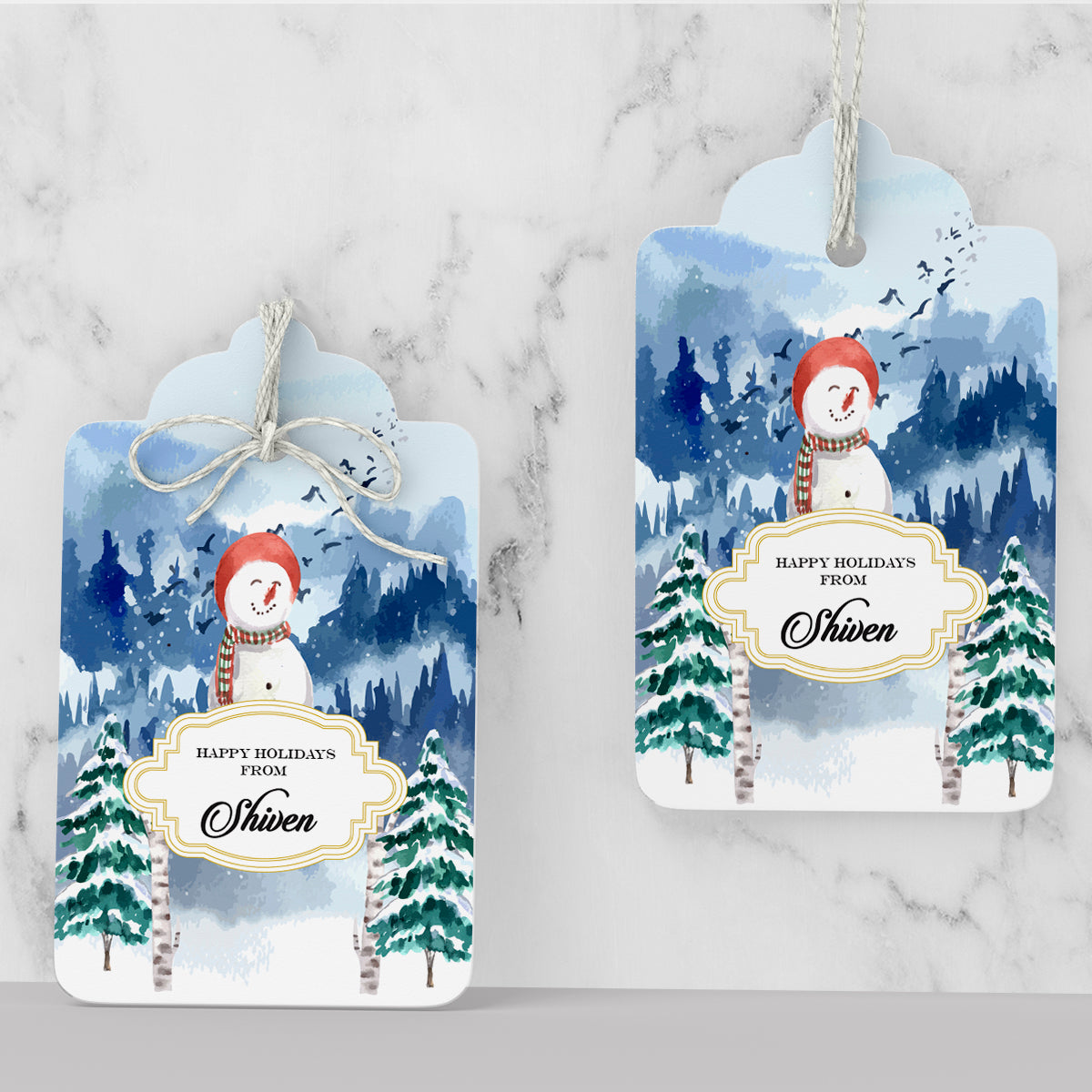 Personalised Snowman Land Gift Tags