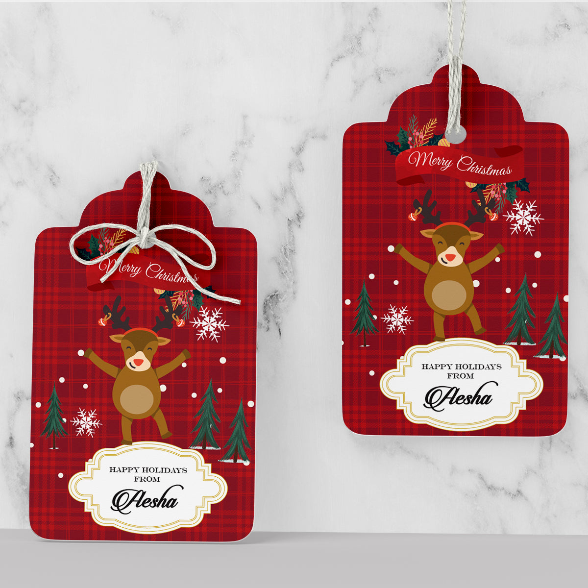 Personalised Dancing Rudolph Gift Tags