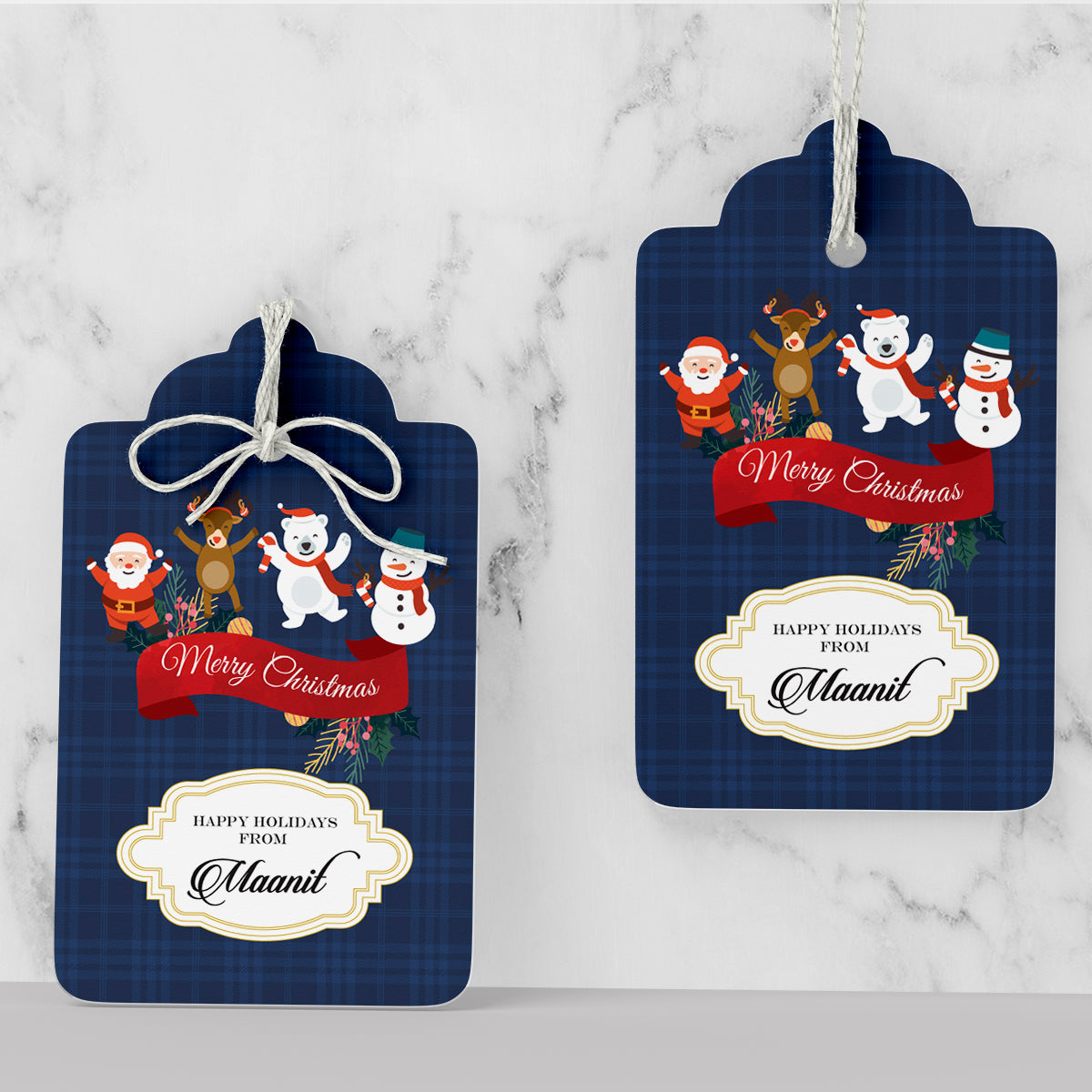 Personalised Lil X'mas Friends - Navy Gift Tags