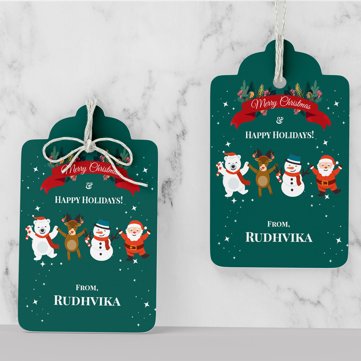 Personalised Lil X'mas Friends - Emerald Gift Tags