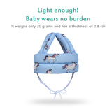 Baby Moo Unicorn Head Protection Adjustable Cushioned Safety Helmet - Blue