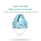 Baby Moo Unicorn Head Protection Adjustable Cushioned Safety Helmet - Turquoise