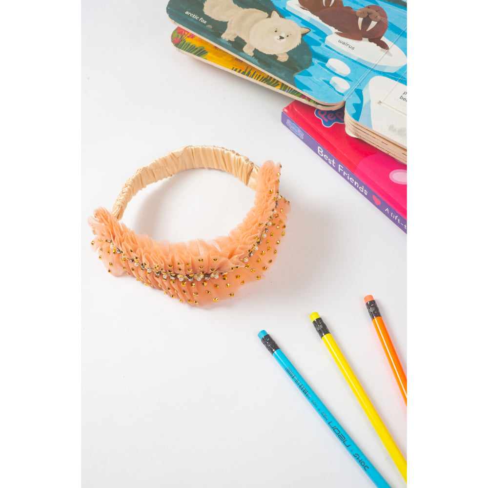 CHOKO Tulle Detailing Hair Band - Peach