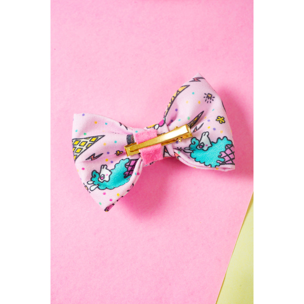 CHOKO Bubblegum Print Bow Hair Clip - Pink