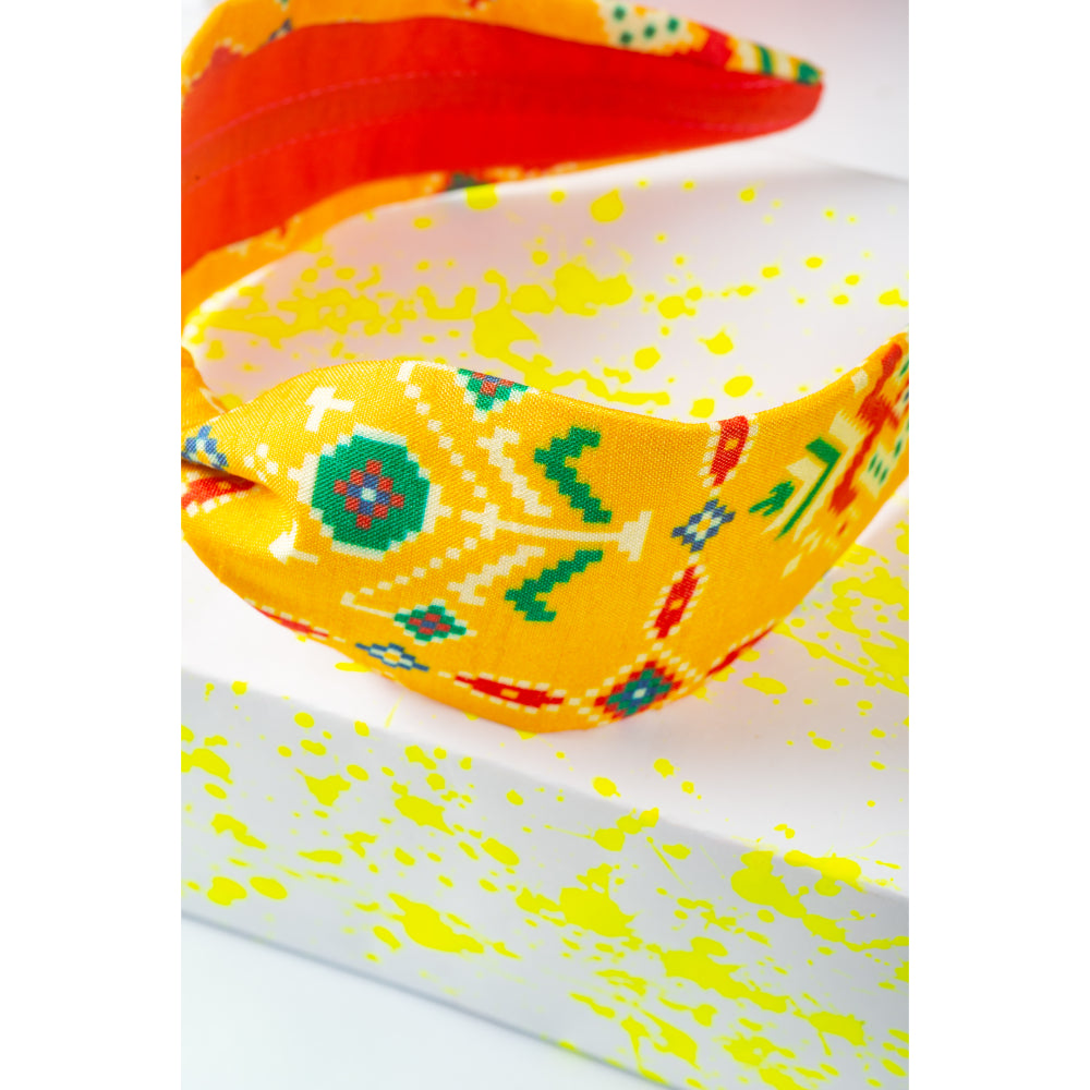 CHOKO Yellow Wildwood Turban Hairband - Yellow