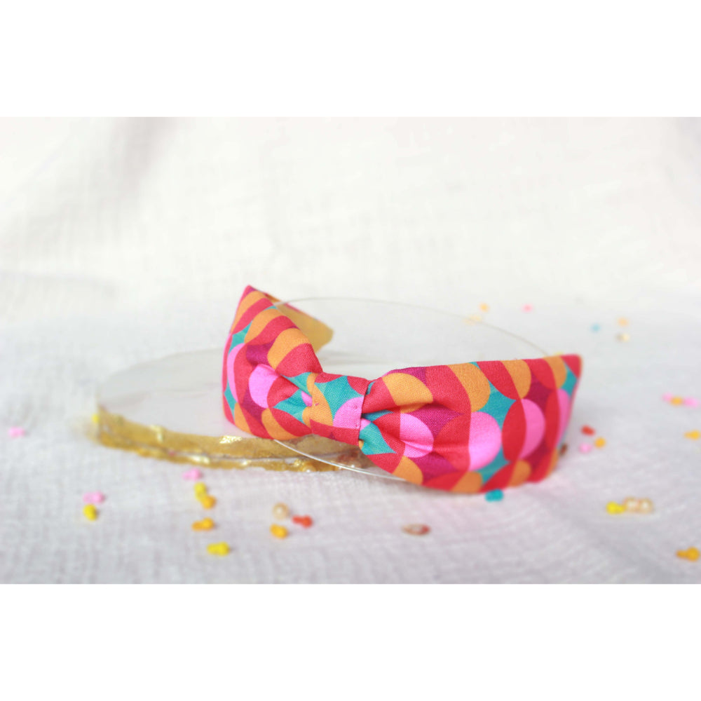 Diamond Star Colourful Knotted Hairband - Red, Yellow Orange