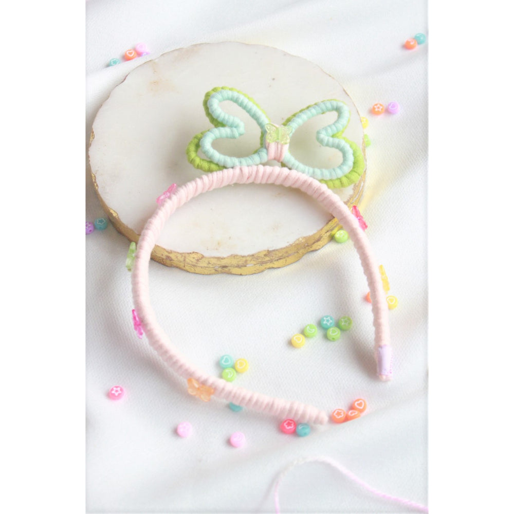 Summer Child Butterfly Embellished Hairband - Peach, Handmade