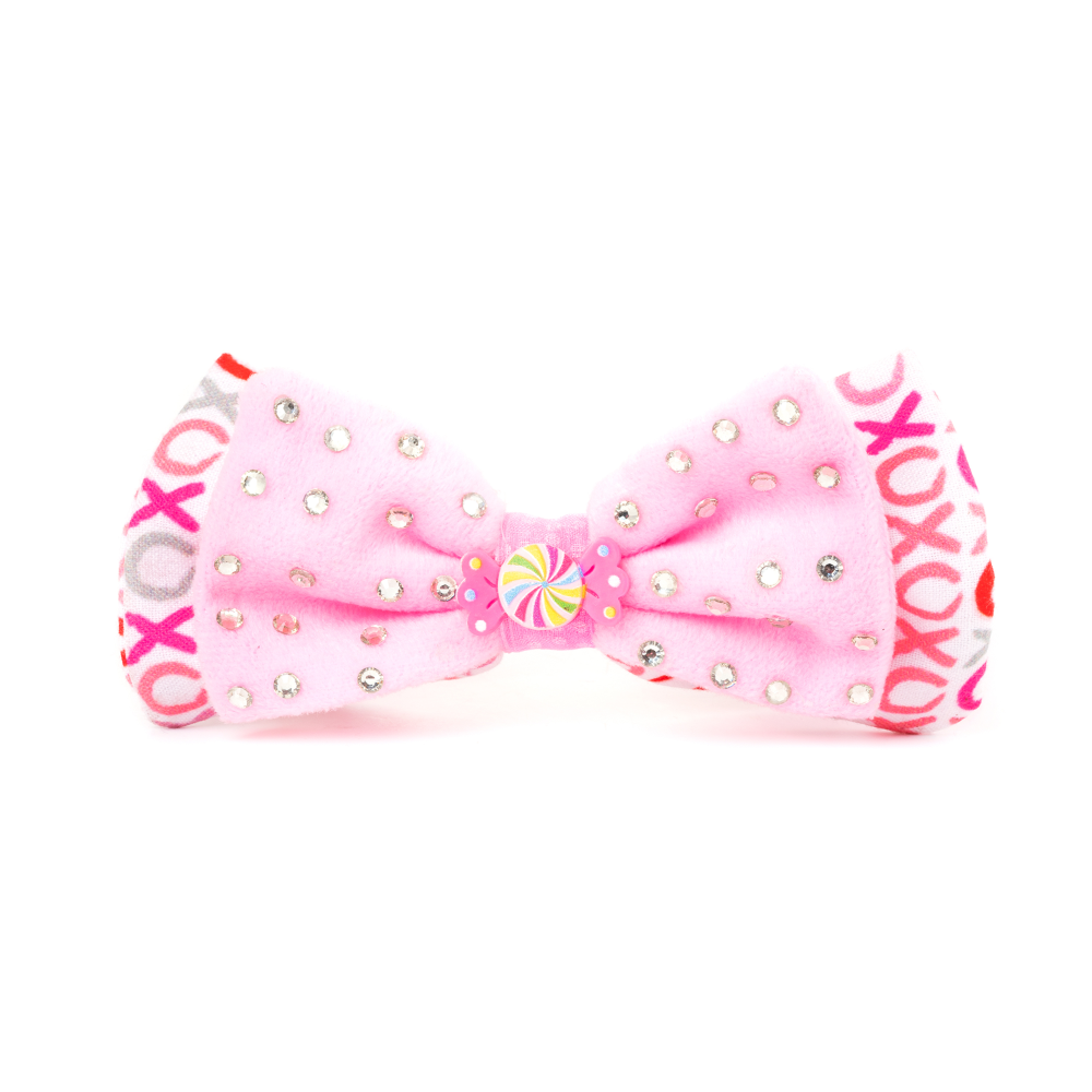 Pink Rainbow Embellished Velvet Bow Hairband