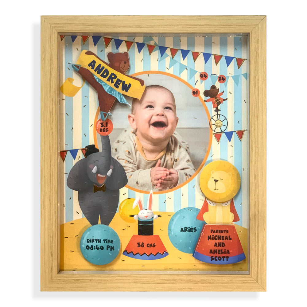Shadow Box Frame with Gold Foil - Circus