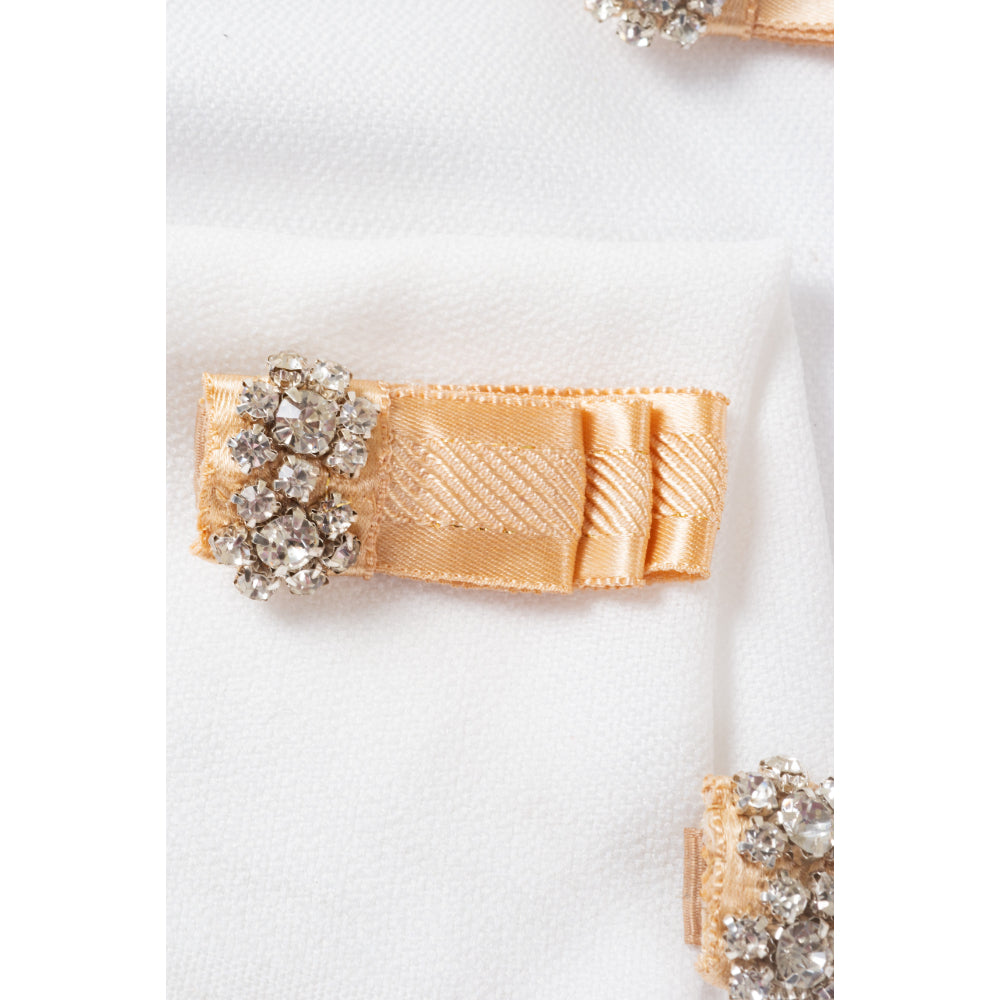 CHOKO Pair Of Diamond Quartz Hair Clips - Beige