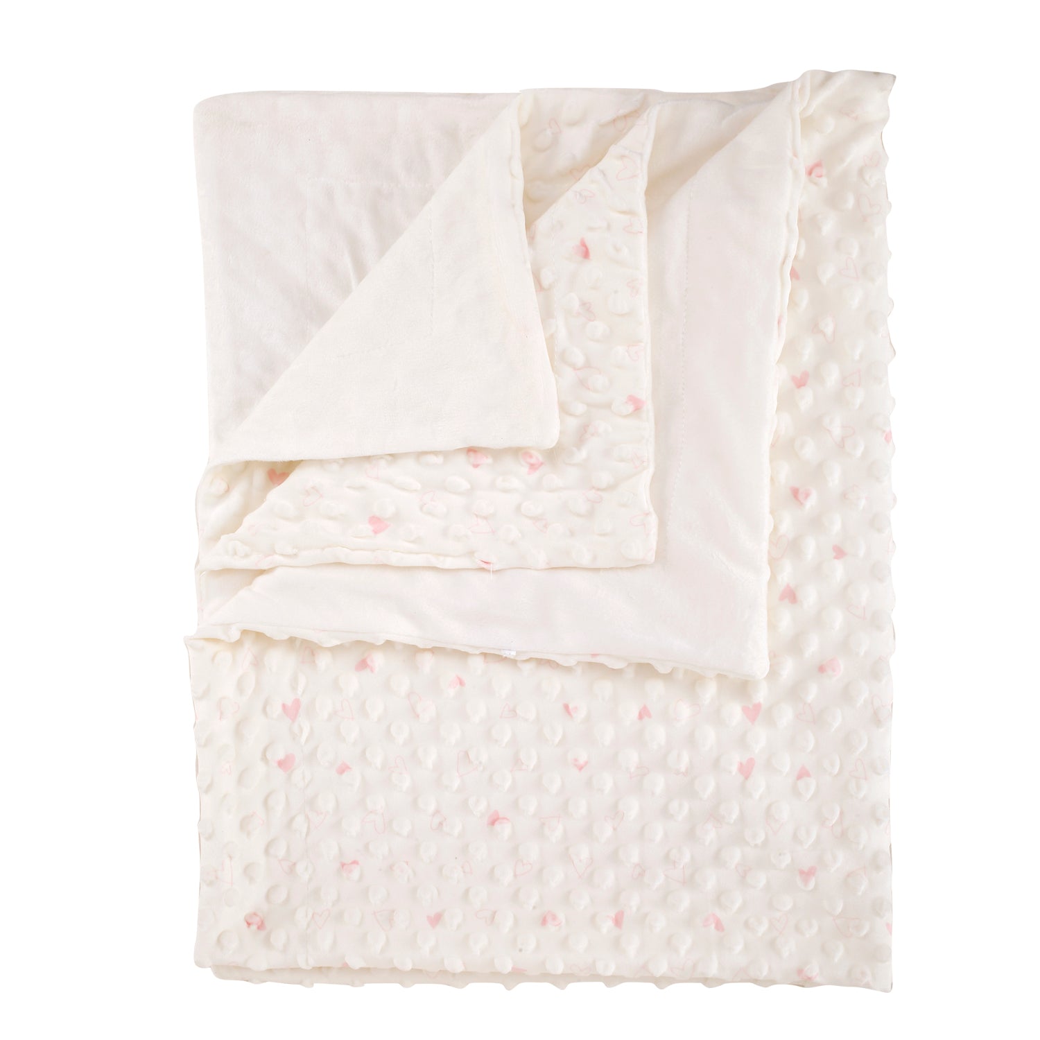 Baby Moo Star Off White And Pink Bubble Blanket