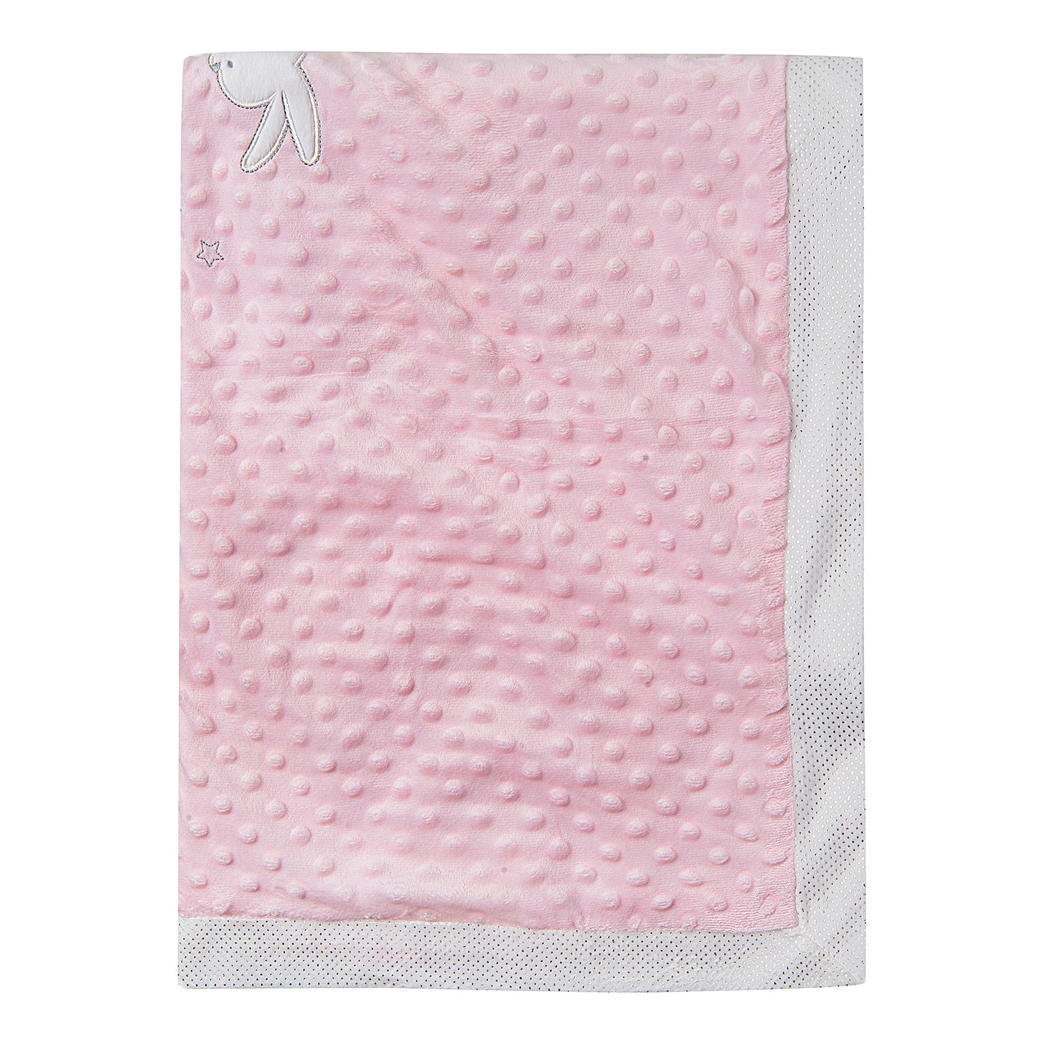Baby Moo Best Friends Soft Reversible Bubble Blanket Pink