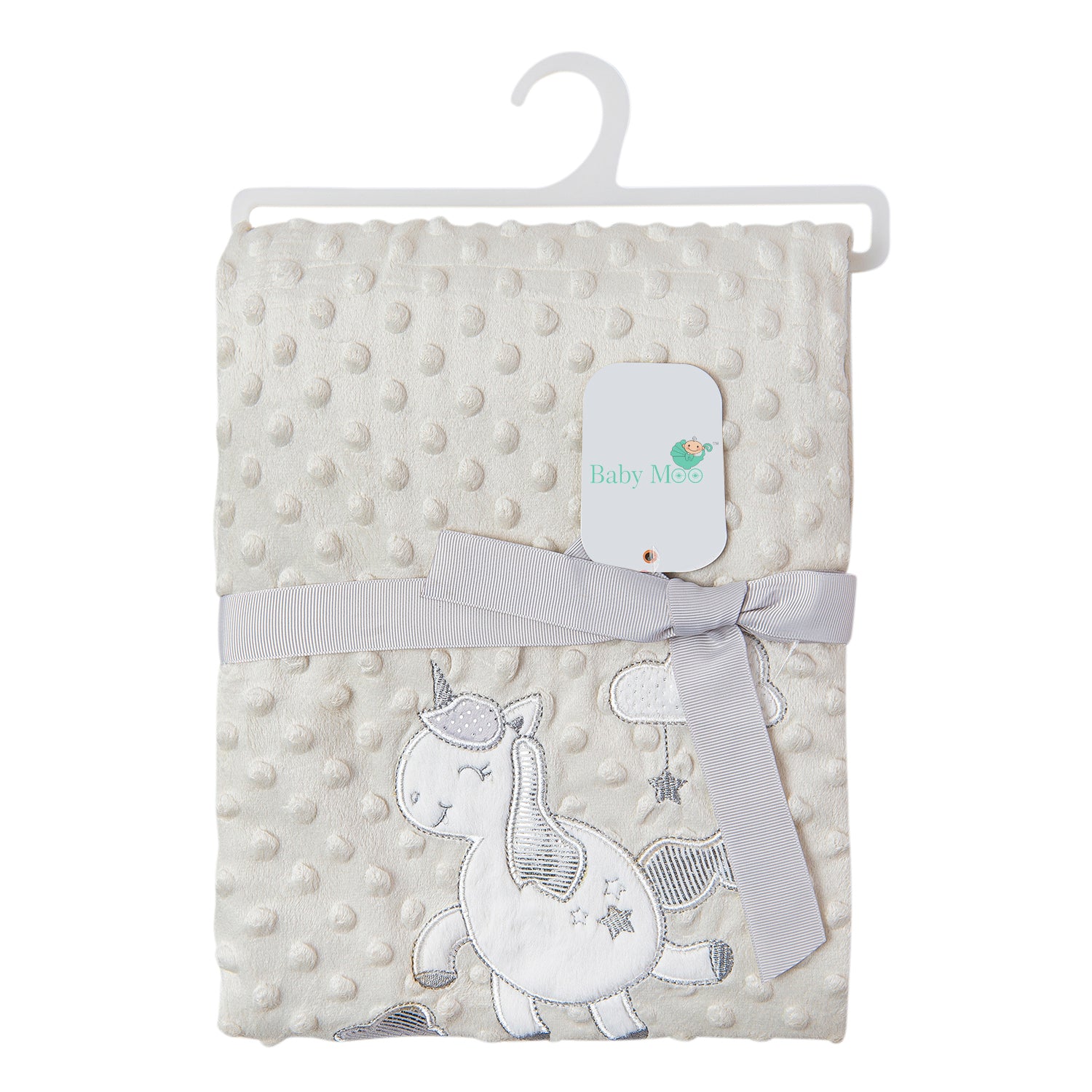 Baby Moo Unicorn Soft Reversible Bubble Blanket Multicolour