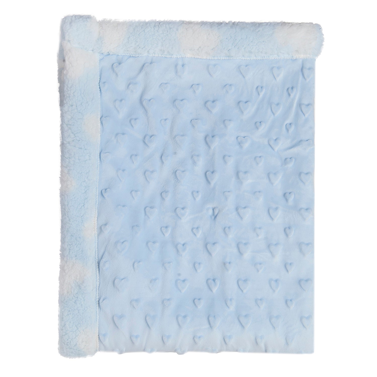 Baby Moo Hearts Soft Reversible Blanket Blue