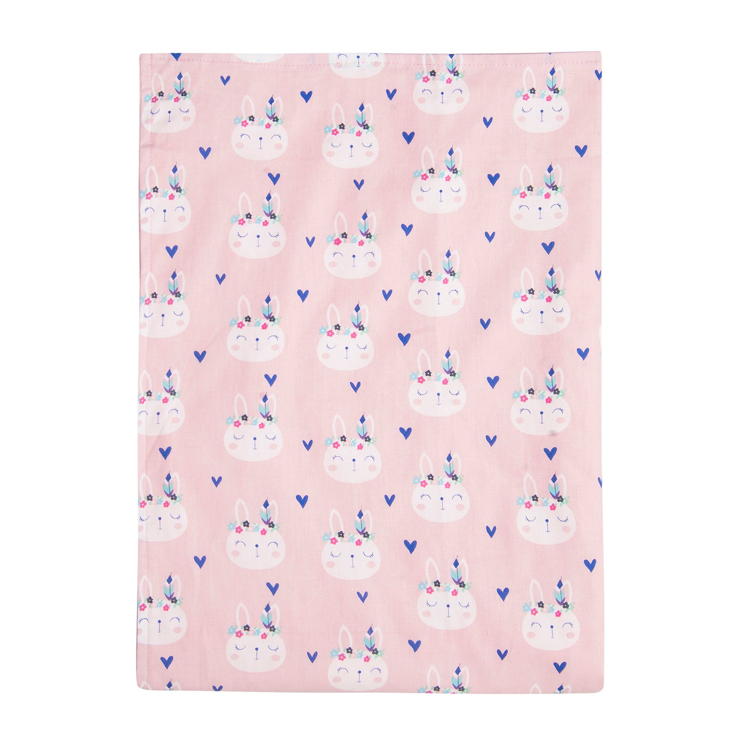 Baby Moo Floral Bunny Cozy Reversible Bubble Blanket Peach