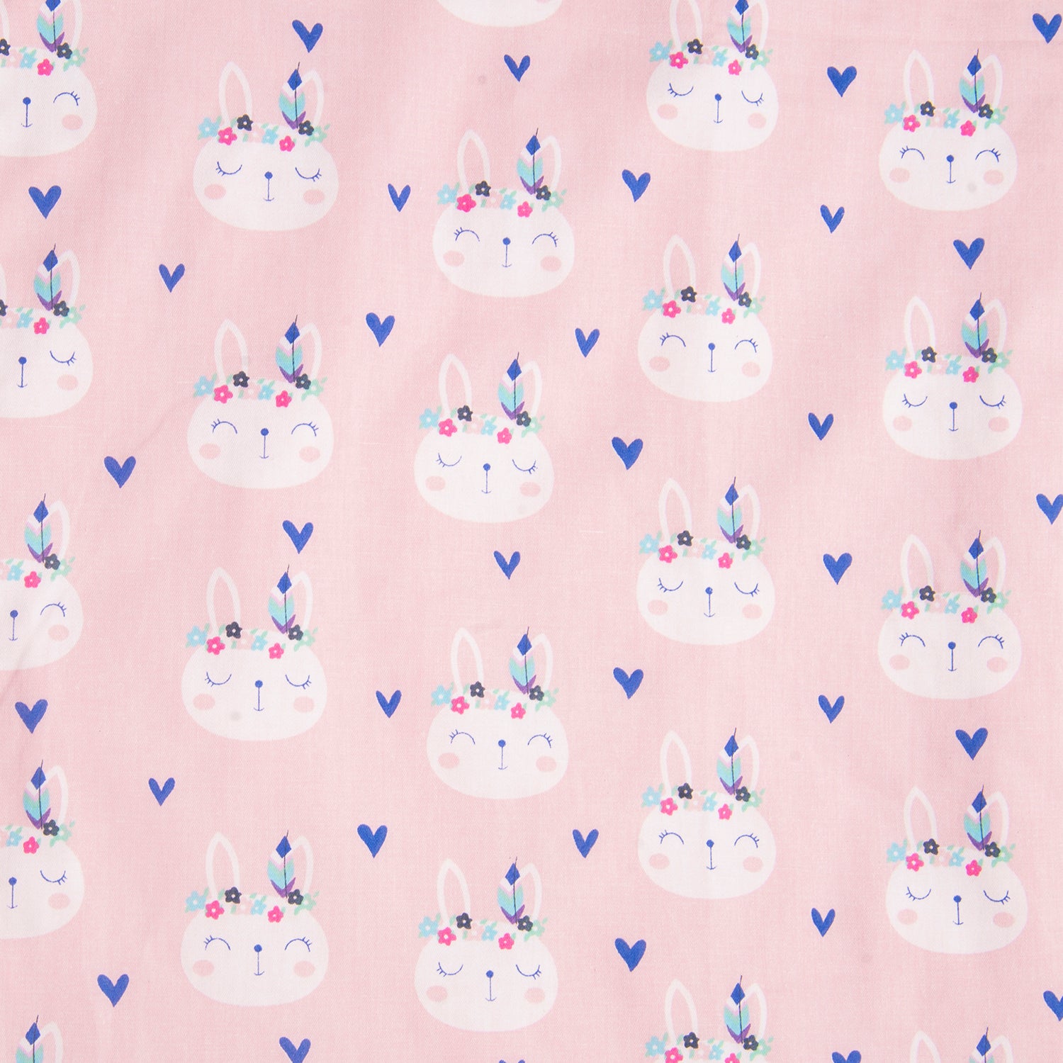 Baby Moo Floral Bunny Cozy Reversible Bubble Blanket Peach