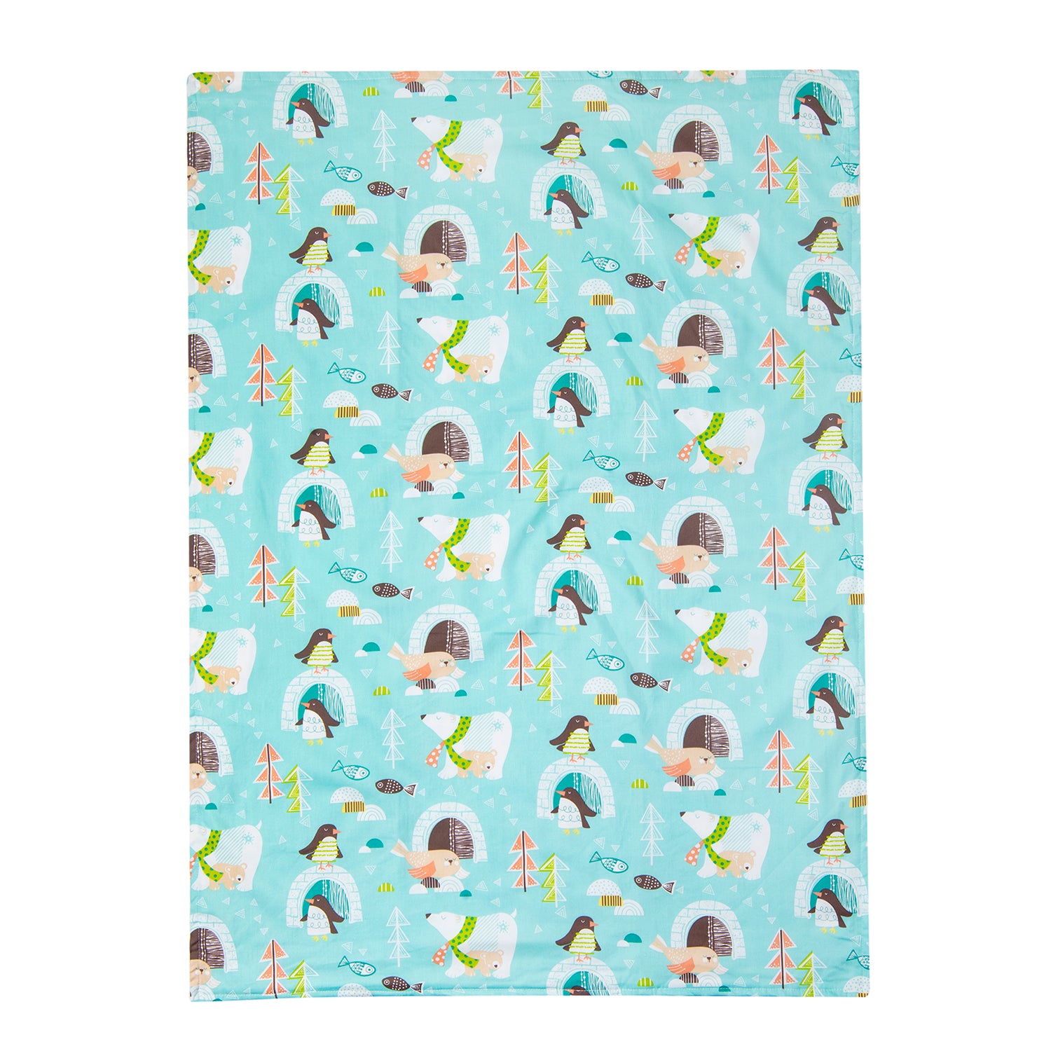 Baby Moo Snowy Penguin Cozy Reversible Bubble Blanket Multicolour