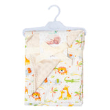 Baby Moo Happy Animals Cozy Reversible Bubble Blanket Multicolour