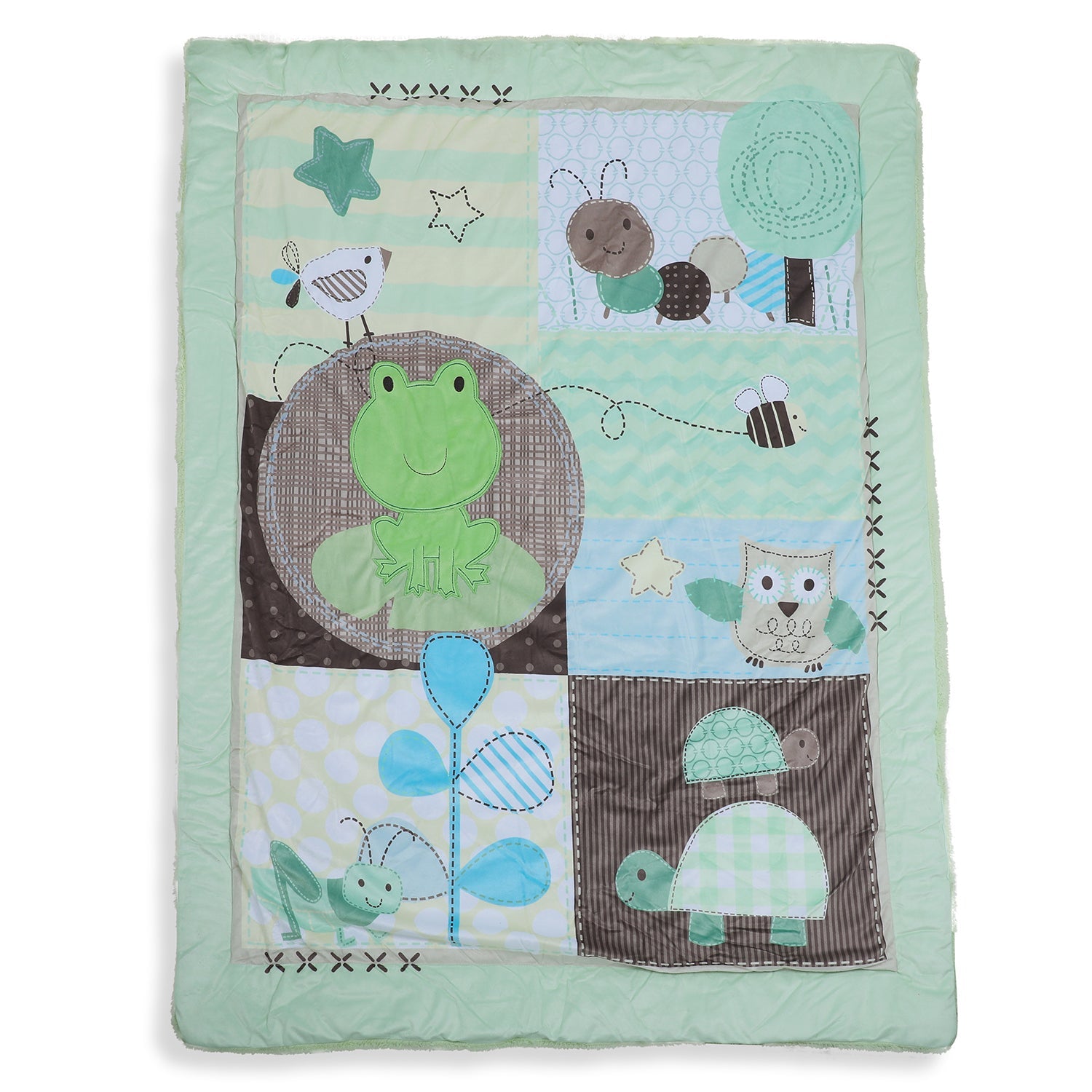 Baby Moo Nature's Playmates Soft Fur Blanket - Green - Baby Moo