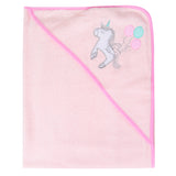 Baby Moo Hooded Towel And 4 Wash Cloth Gift Set Unicorn Balloon Grey