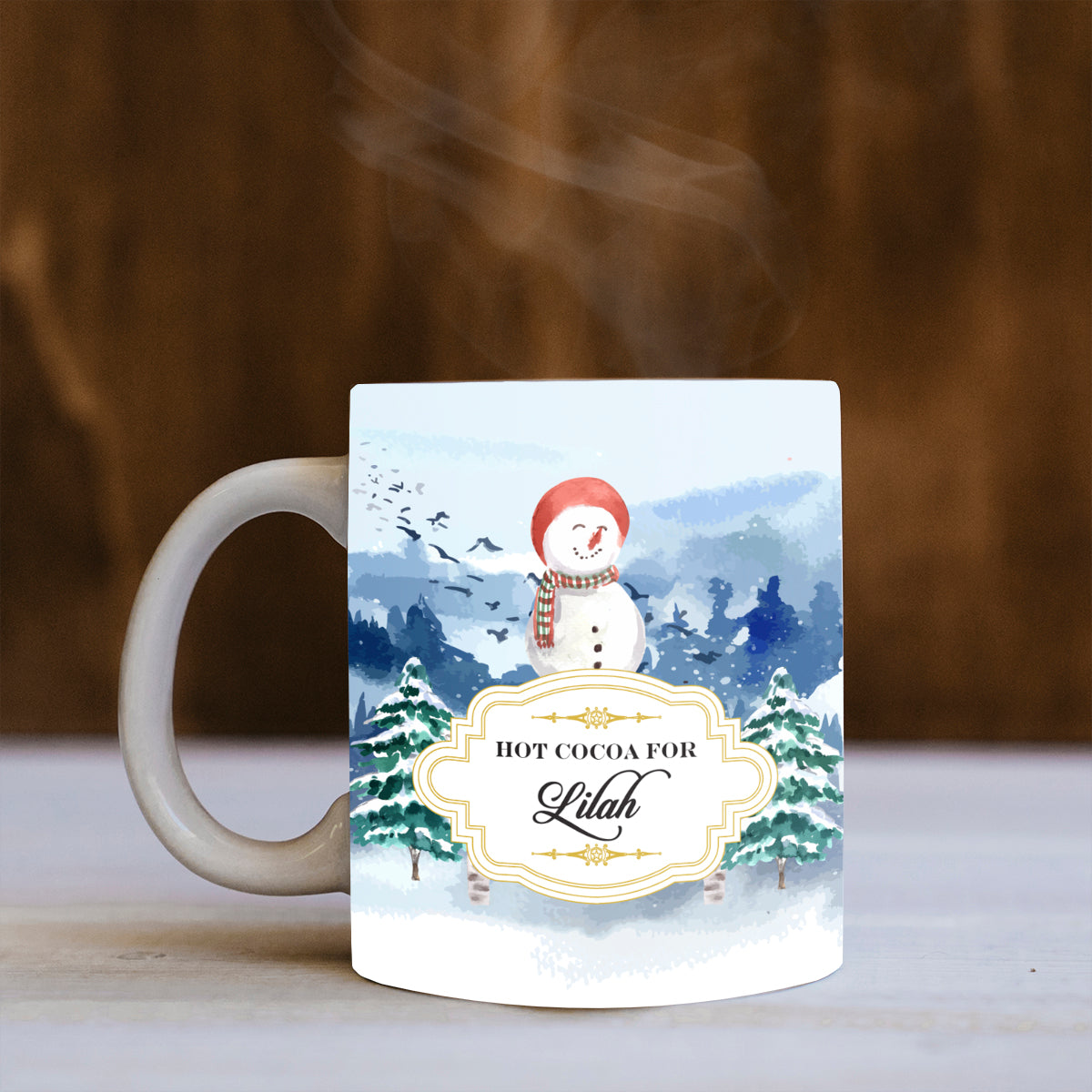 Personalised Snowman Land Mug