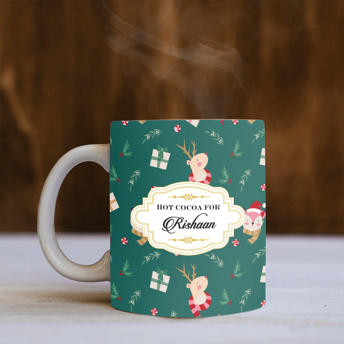 Personalised Merry Forest Friends - Emerald Mug