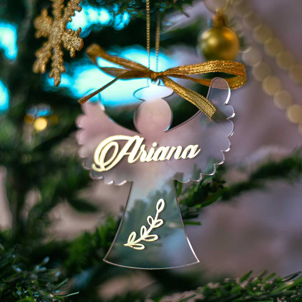 Personalised Clear Angel Ornament