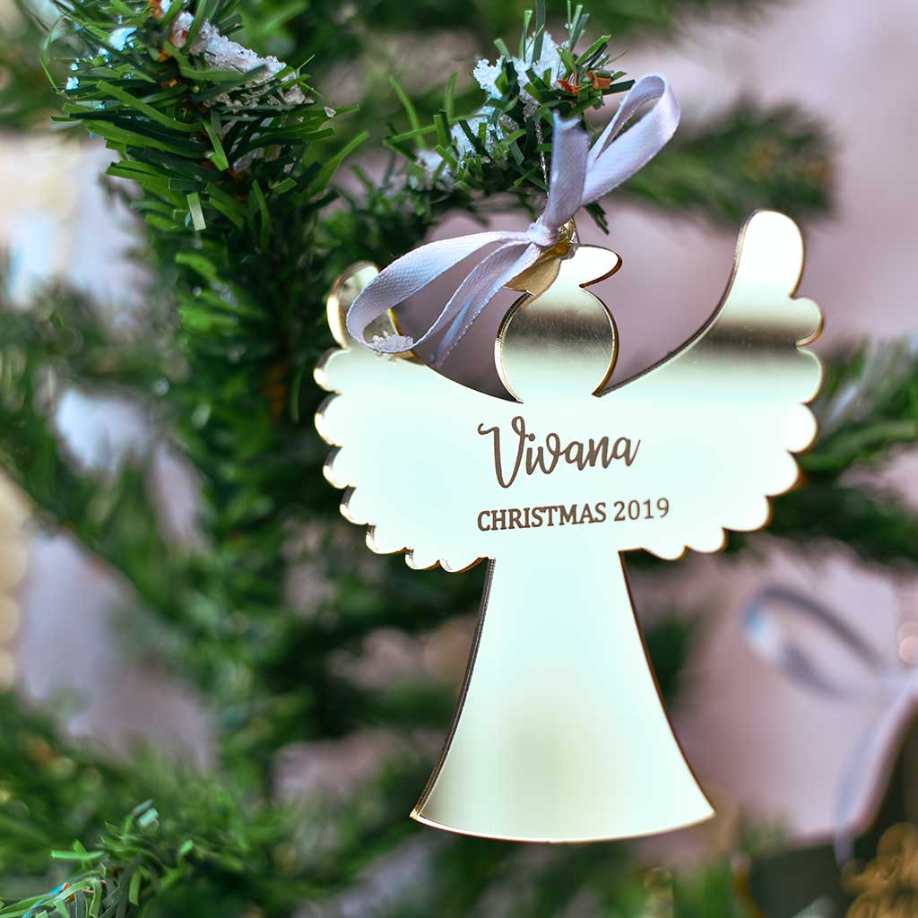 Personalised Gold Angel Ornament