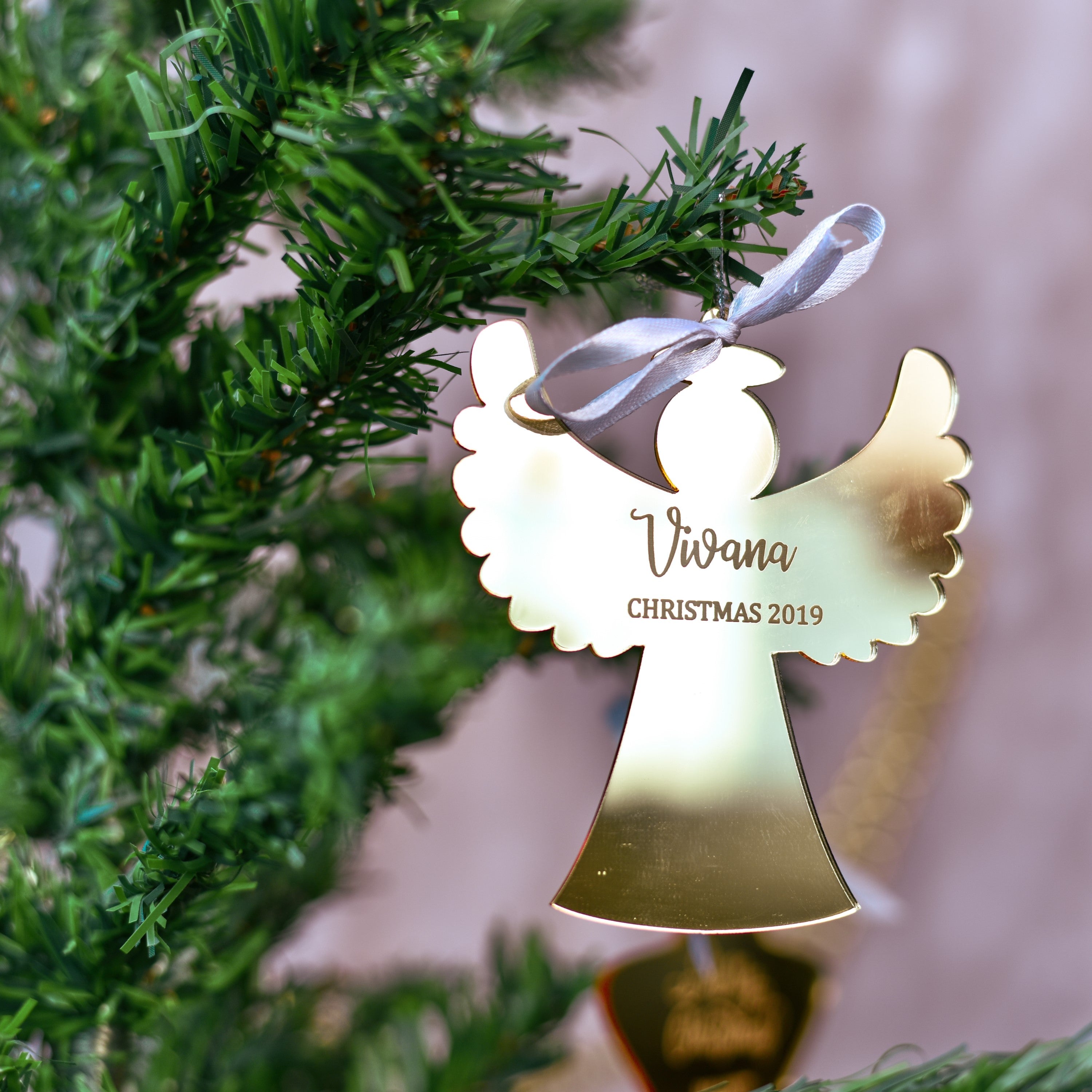 Personalised Gold Angel Ornament