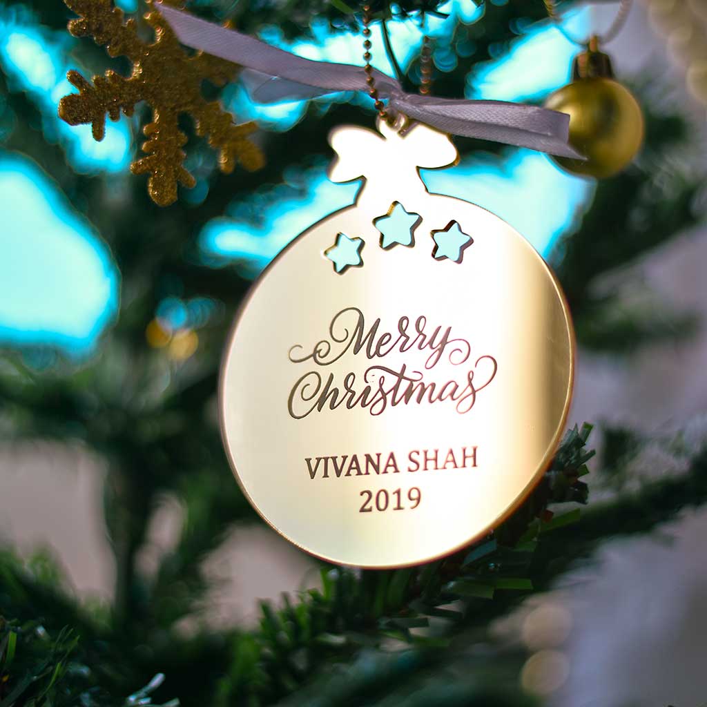 Personalised Gold Bauble Ornament