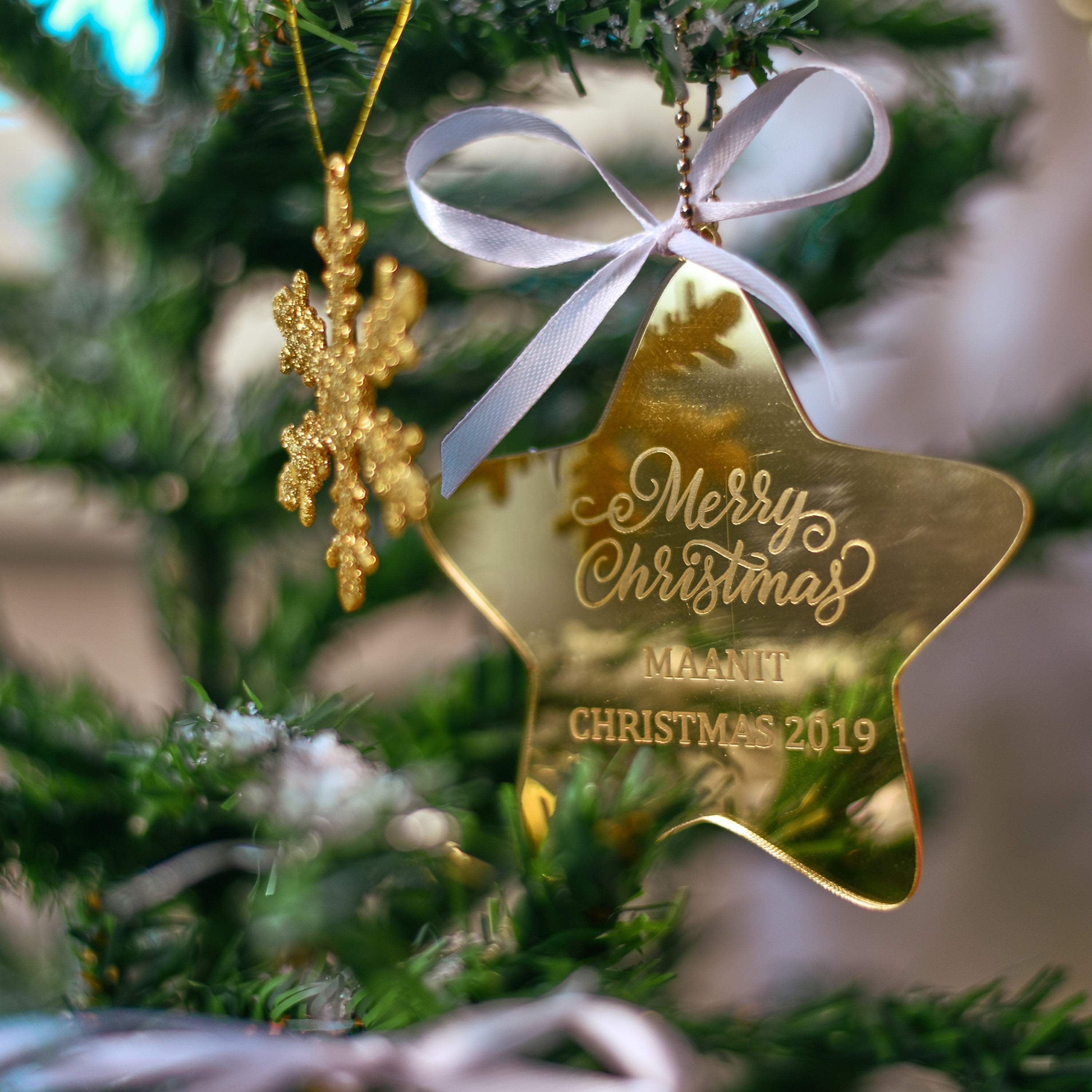 Personalised Gold Star Ornament