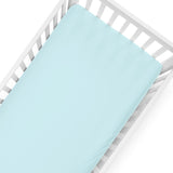 The White Cradle Pure Organic Cotton Flat Sheet for Baby Crib & Cot With Size 71 x 47 inch - Super Soft, Smooth, Absorbent, Twill Fabric for Infants, Newborns, Babies, Toddlers - Blue