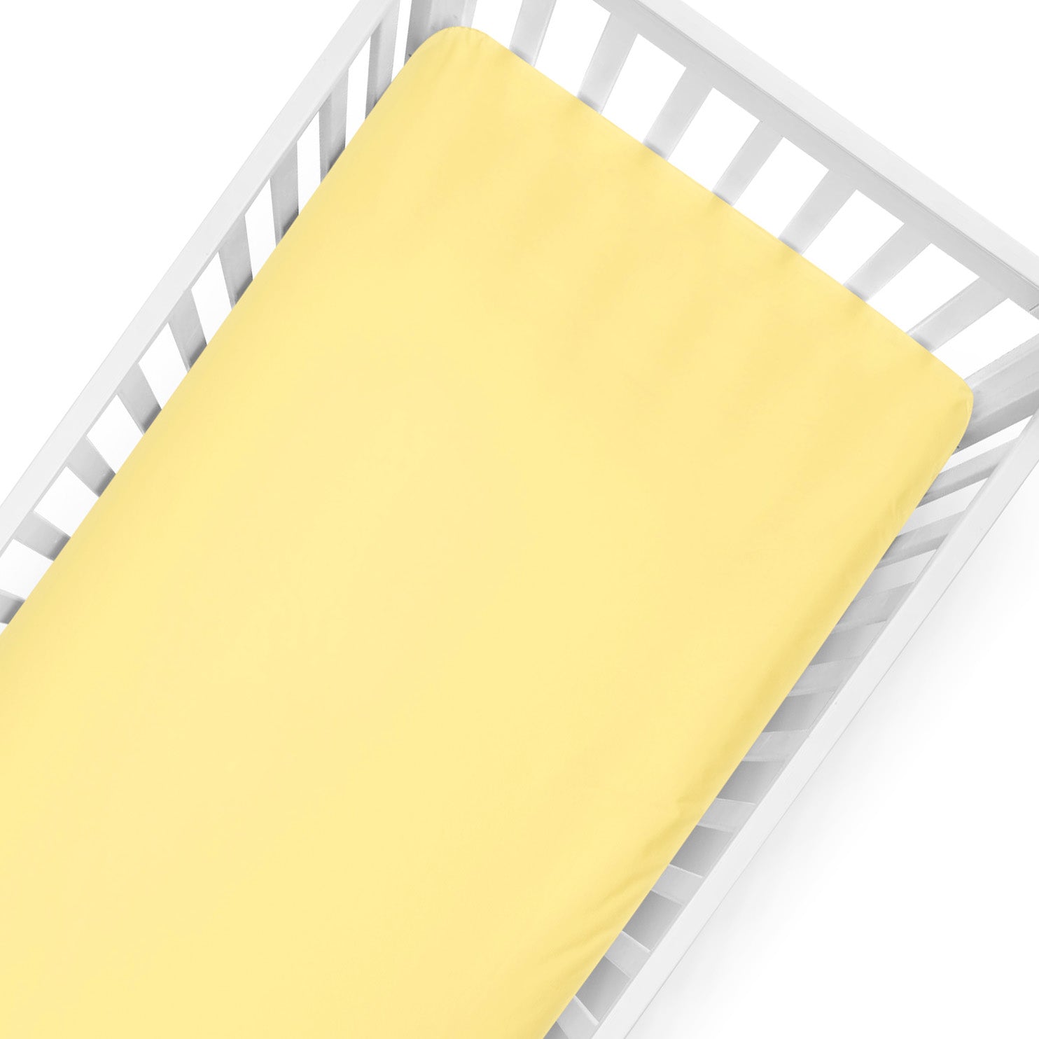 The White Cradle Pure Organic Cotton Flat Sheet for Baby Crib & Cot With Size 71 x 47 inch - Super Soft, Smooth, Absorbent, Twill Fabric for Infants, Newborns, Babies, Toddlers - Yellow