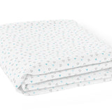 The White Cradle Pure Organic Cotton Fitted Cot Sheet for Baby Crib 24 x 48 inch - Blue Triangles (Medium)