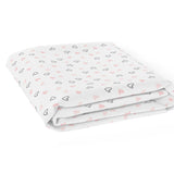 The White Cradle Pure Organic Cotton Fitted Cot Sheet for Baby Crib 24 x 48 inch - Pink Hearts (Medium)