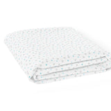 The White Cradle 100% Organic Cotton Crib Fitted Sheets for Baby - Blue Whale and Triangles (Medium)