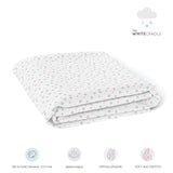 The White Cradle 100% Organic Cotton Crib Fitted Sheets for Baby - Pink Whale and Triangle (Medium)