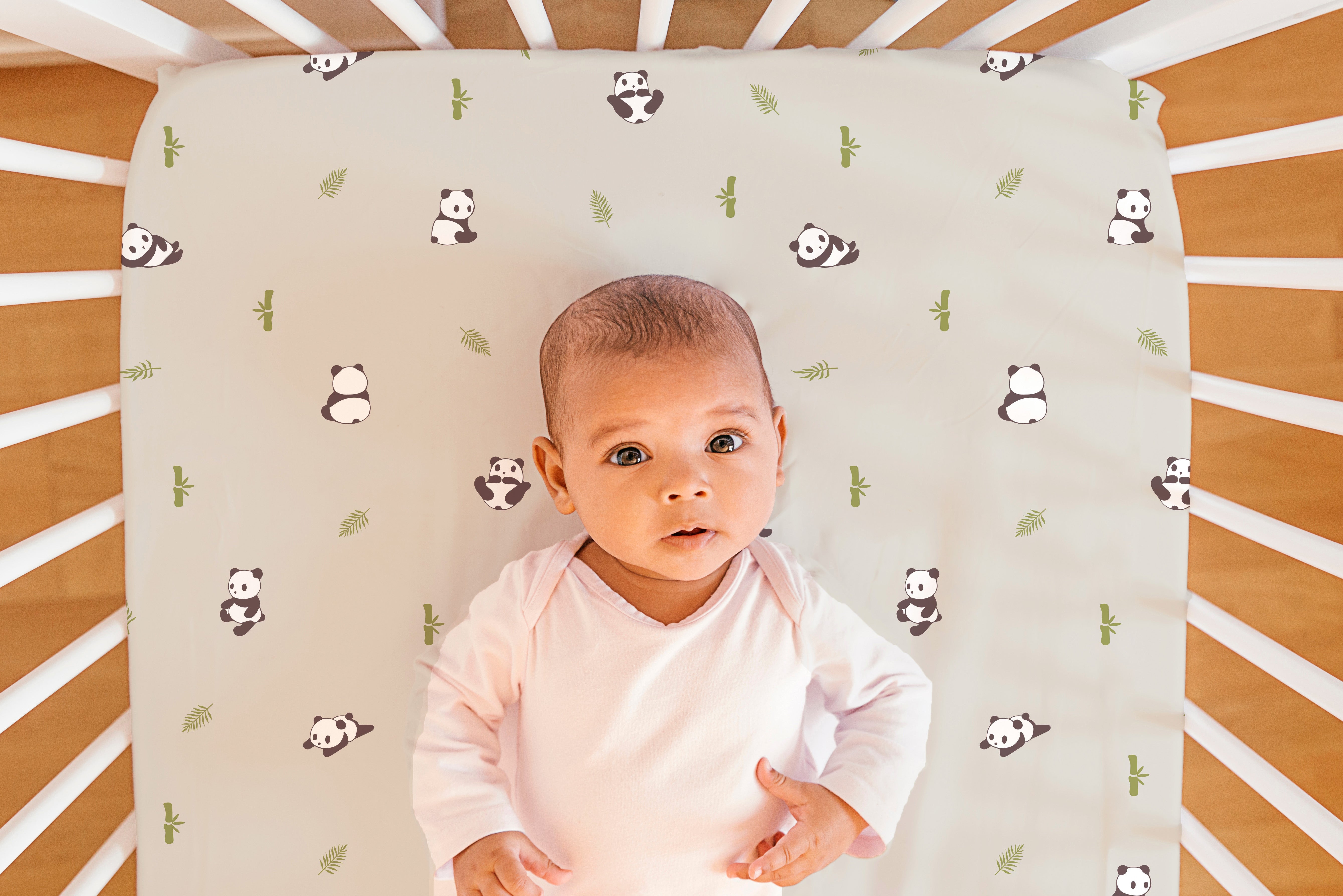 The White Cradle Pure Organic Cotton Fitted Cot Sheet for Baby Crib - Super Soft, Smooth, Absorbent, Twill Fabric for Infants, Newborns, Babies, Toddlers - Grey Panda